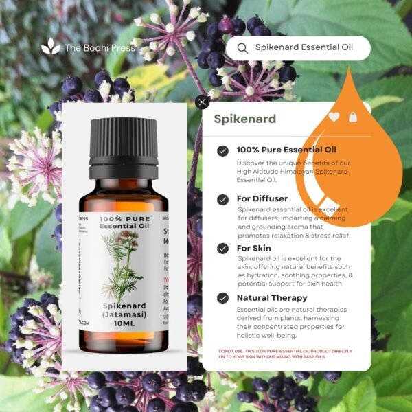 Spikenard - 100% Pure Essential Oil | Scented Oils for Diffuser, Organic Fragrance Oil for Aromatherapy | Essential Oils in Amber Bottle, Premium Long-Lasting Perfume Oil - 0.33 oz - Image 3
