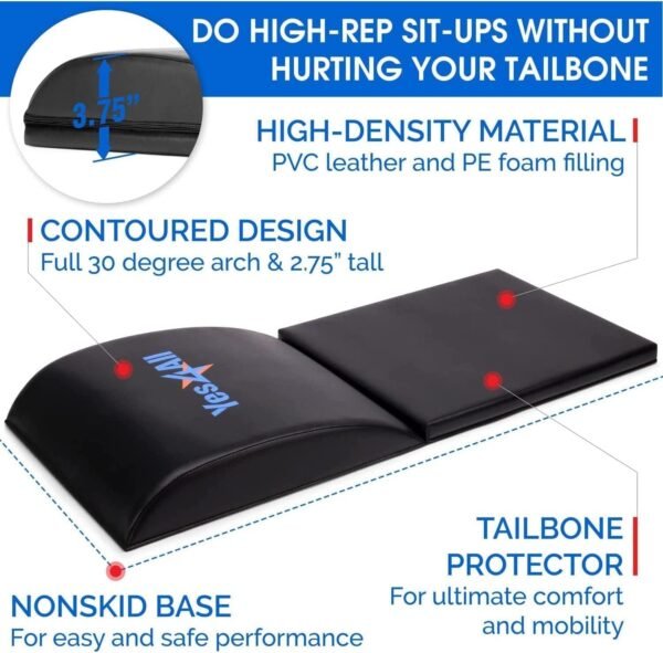 Yes4All Ab Mat Tailbone & No Tailbone, Foldable Abdominal Exercise Sit Up Support Pad for Core Training and Lower Back - Image 5