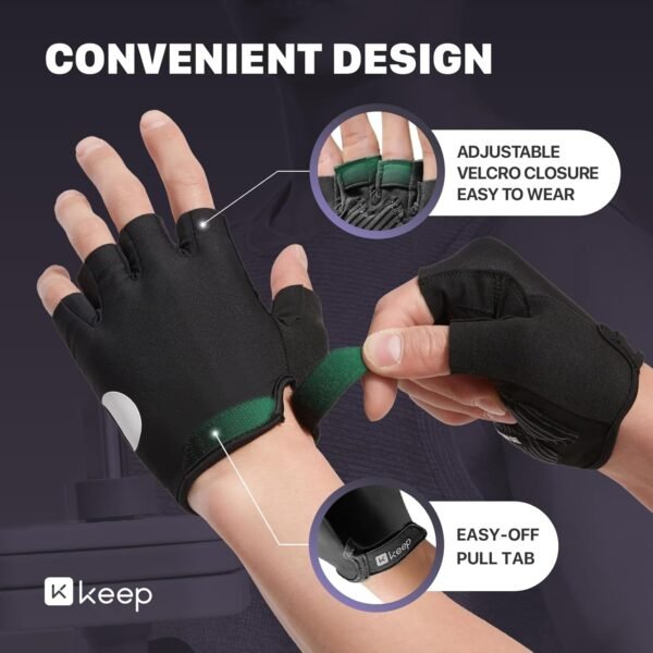 KEEP Workout Gloves for Women and Men - Weight Lifting Gloves with Silicone Grip, Exercise Gloves for Cycling, Gym Training, Fitness, Pull-up, Full Palm Protection & Breathable - Image 6