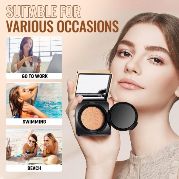 Air Cream Foundation, 2025 New Moisturizing Cream Foundation, Moisturizing Cream Foundation Long Lasting Matte Concealer for All Skin, Create Natural Look (2 PCS, One Size) - Image 6