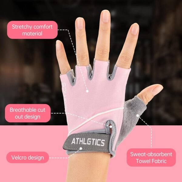 WULI Adult Men's and Women's Spring/Summer Half Finger Gloves, Non Slip and Breathable, Cycling, Riding, Shock Absorption, Fitness, Outdoor Half Finger Gloves - Image 5