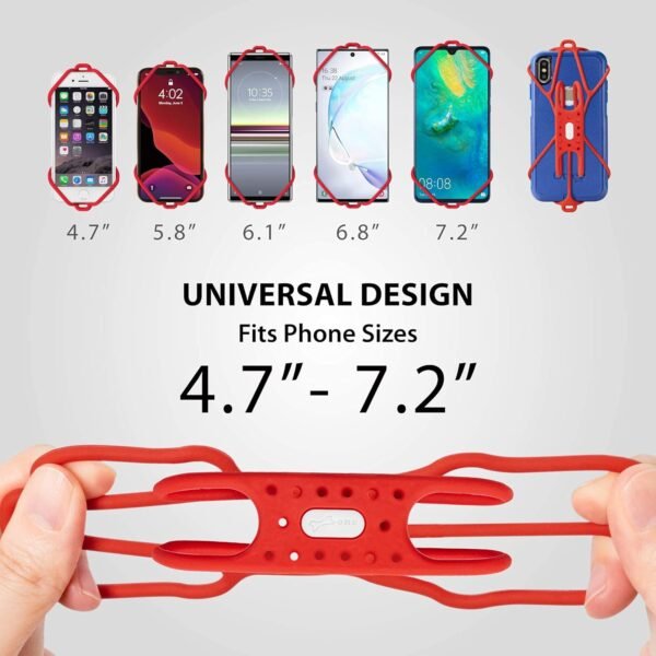 BONE Run Tie Handheld 1, Handheld Running Phone Holder with Wrist Lanyard, Skin-Friendly Silicone Hand Strap for Workout, Universal Sport Phone Carrier Compatible with Most Smartphone (Red) - Image 3