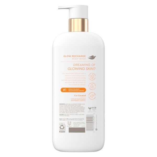 Dove Exfoliating Body Wash Glow Recharge Energizes & illuminates skin 3% brightening serum with vitamin C 18.5 oz - Image 3