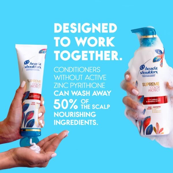 Head & Shoulders Dandruff Shampoo and Conditioner, Supreme Color Protect with Argan Oil and Manuka Honey, 11.8 Oz, 9.4 Oz - Image 5