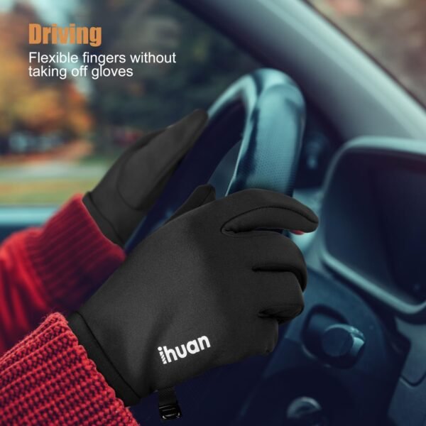 ihuan Thin Winter Running Gloves for Women Men, Sensitive Touchscreen Fingers for Cold Weather, Windproof Thermal Material for Working and Outdoor Sports, Soccer Cycling Camping Hiking Driving. - Image 5