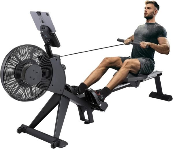 Air Resistance Rower Machine with Max Resistance of 66 LBS, Durable Metal Frame Row Machine, 16 Levels of Adjustable Resistance, Rowing Machines for Home with an Ergonomicall Designed Seat - Image 2