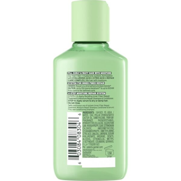 Garnier Fructis Hair Filler Moisture Repair Serum Hair Treatment, Moisturizing Hair Serum for Curly, Wavy Hair with Hyaluronic Acid, 3.75 Fl Oz, 1 Count - Image 3