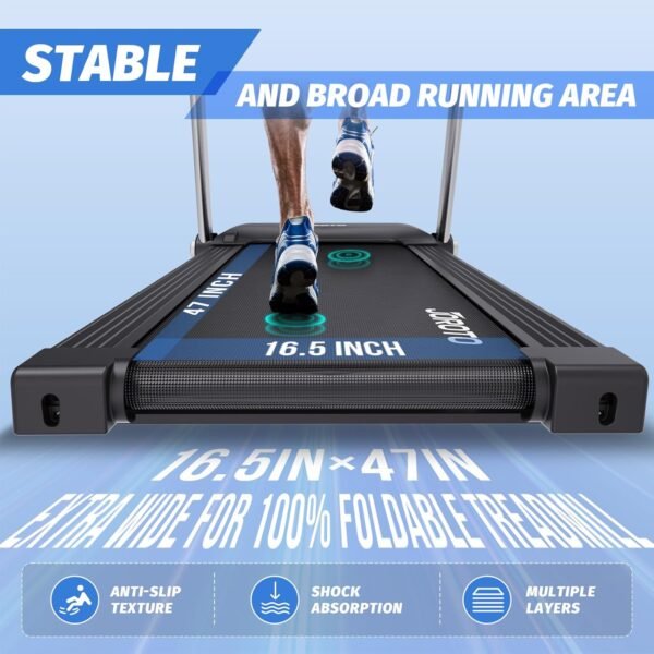 JOROTO F5 Bluetooth Foldable Treadmill, Out-of-The-Box Folding Treadmills, MAX 265 Lbs Capacity, Portable Treadmill for Office and Home, Plus 44 Days Free Running App Membership - Image 4