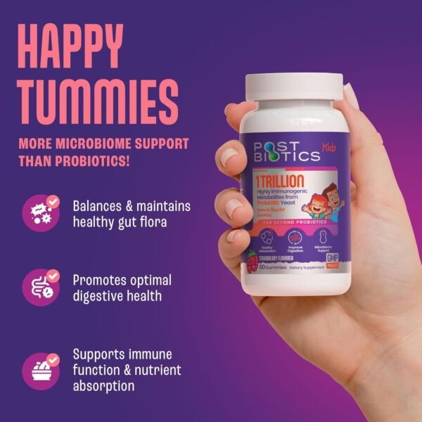 NAVEH PHARMA Postbiotics Kids Strawberry Gummies. Children’s Postbiotics, Ages 4+, 1 Trillion Good Bacteria 200X Ingredients Than Probiotic Or Prebiotic. Gut Health, Immunity, Digestion & Microbiome - Image 7