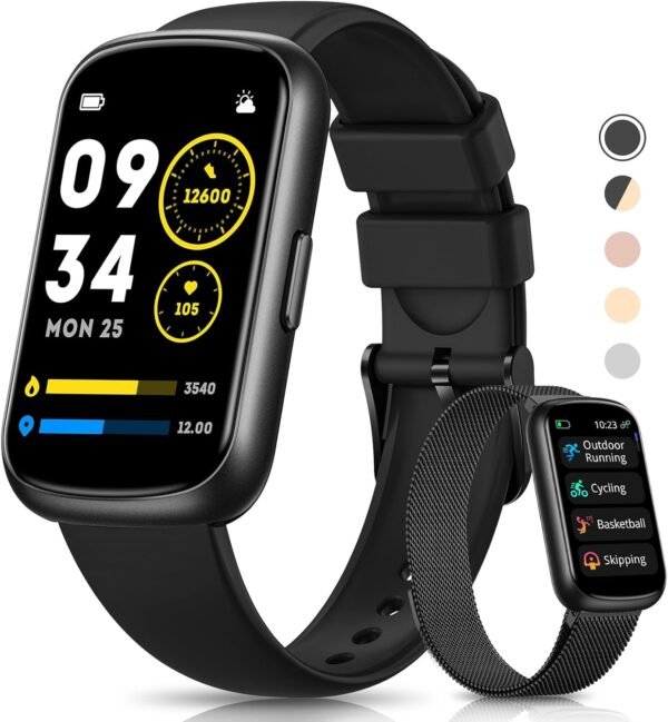 Fitness Tracker- Smart Watches for Women Men with 24/7 Heart Rate Monitor Blood Oxygen Sleep Tracker, Waterproof Fitness Watch, Activity Smartwatch for Android iPhone, Calorie Distance Pedometer, Gift - Image 2