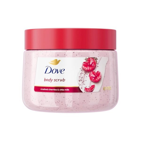 Dove Cherry & Chia Body Scrub Exfoliates and Deeply Nourishes for Smooth, Radiant Skin 15oz - Image 2