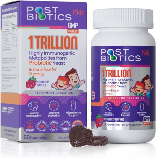 NAVEH PHARMA Postbiotics Kids Strawberry Gummies. Children’s Postbiotics, Ages 4+, 1 Trillion Good Bacteria 200X Ingredients Than Probiotic Or Prebiotic. Gut Health, Immunity, Digestion & Microbiome - Image 2