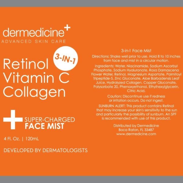 3 in 1 Super-Charged Anti-Aging Face Mist w/Retinol, Vitamin C + Collagen | Hydrates, Refreshes & Brightens for a More Glowing Complexion | 4 fl oz, 120 ml - Image 7