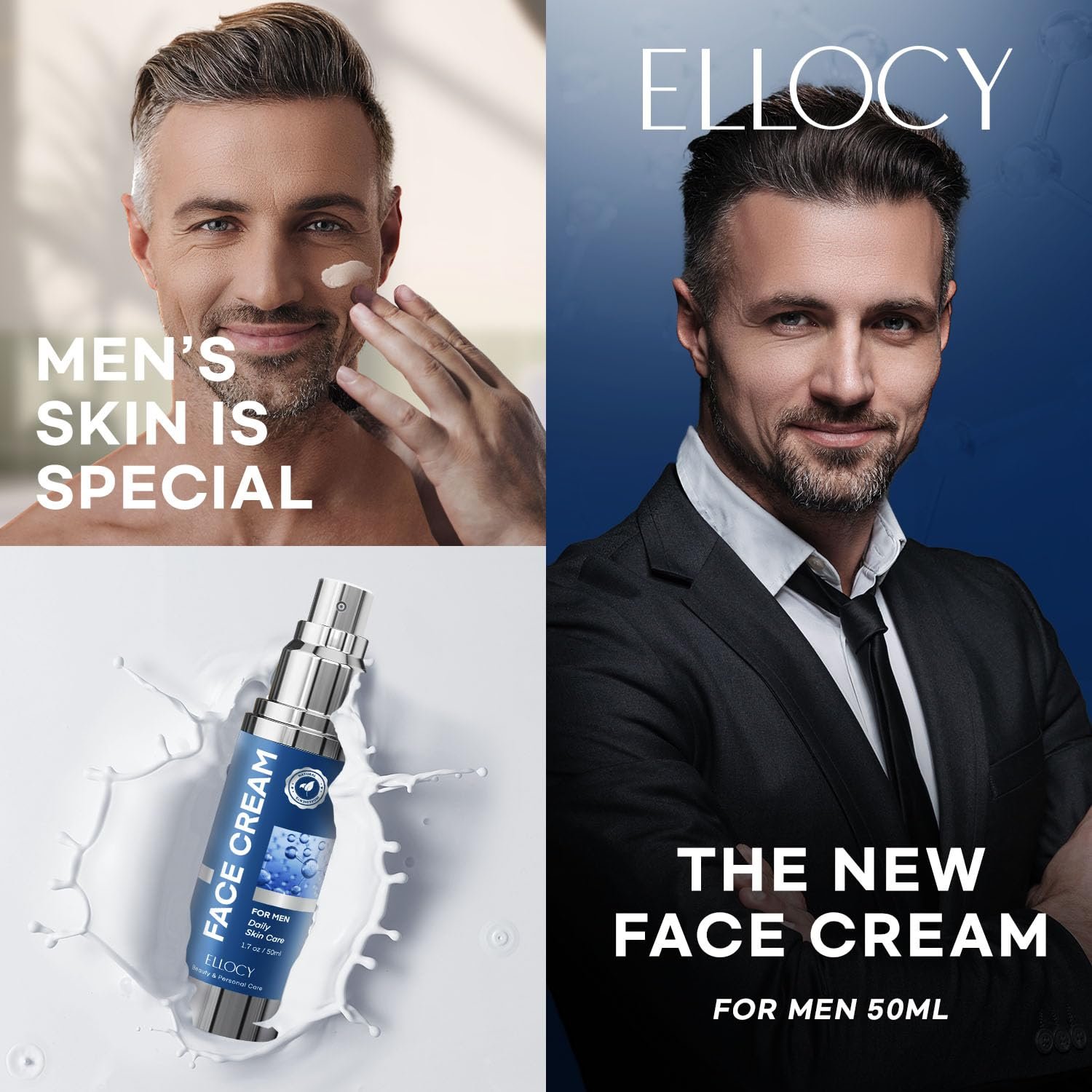 6 in 1 Mens Face Moisturizer: Face Cream for Men Mens Face Moisturizer - Eye bags Treatment Anti Aging Face Lotion - After Shave Lotion for Men Advanced Formula 1.7oz - Image 7