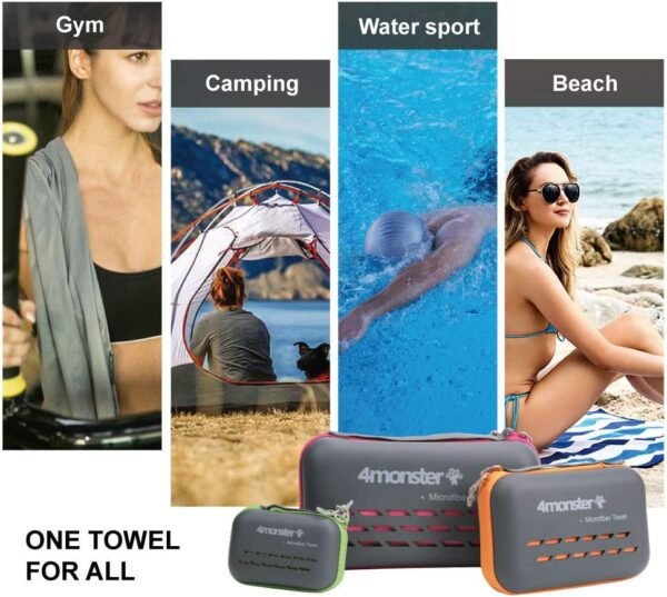 4Monster Camping Towels Super Absorbent, Fast Drying Microfiber Travel Towel, Quick Dry Ultra Soft Compact Gym Towel for Swimming Beach Hiking Yoga Travel Sports Backpack (47.00" x 23.60", Orange) - Image 9