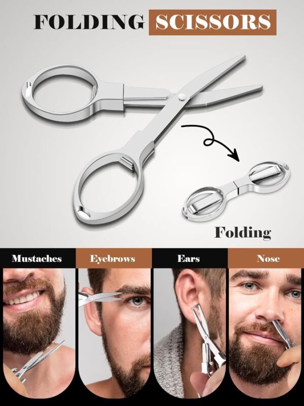 Beard Brush, Natural Boar Bristles Beard Brush for Men and Wooden Sandalwood Pocket Beard Comb Set, Facial Hair Grooming Kit with Mustache Scissors as a Styling Tool, Growth, Detangles, Shine - Image 8