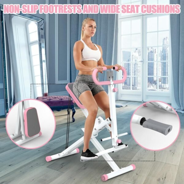 Squat Machine for Home, Squat Ride / Rowing Machine with Adjustable Resistance, Foldable Exercise Equipment, Glute & Leg Cardio Workout Machine - Image 6