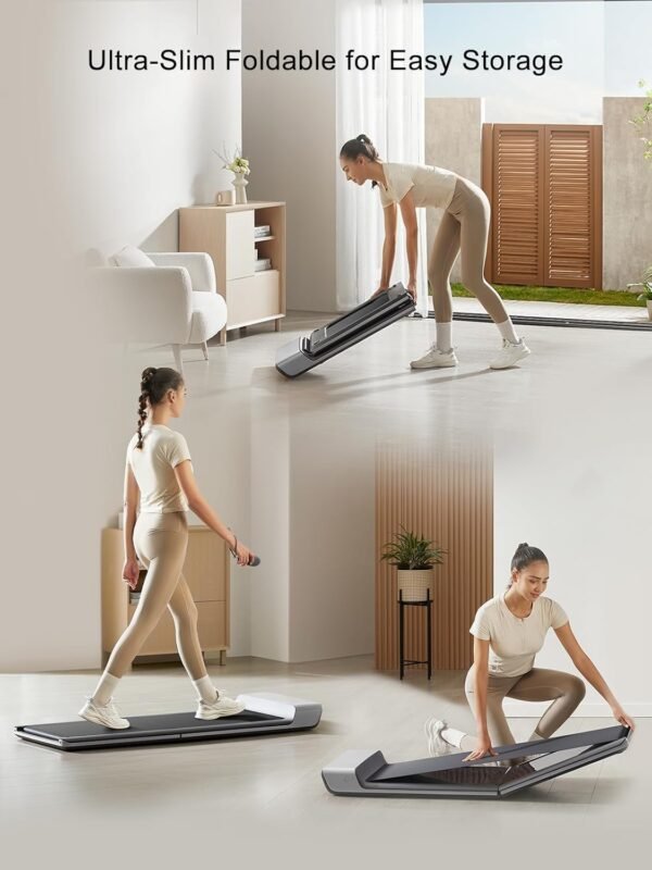 WALKINGPAD P1 Folding Treadmill, Ultra Slim Foldable Treadmill Smart Fold Walking Pad Portable Walking/Jogging Machine with App & Remote Control Grey - Image 3