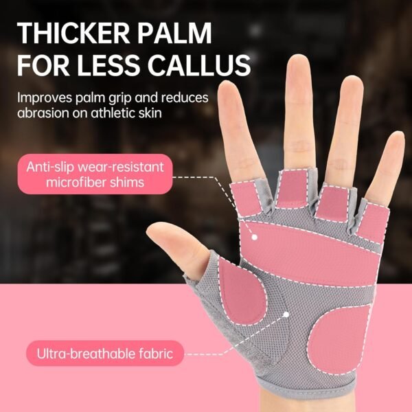 WULI Adult Men's and Women's Spring/Summer Half Finger Gloves, Non Slip and Breathable, Cycling, Riding, Shock Absorption, Fitness, Outdoor Half Finger Gloves - Image 4
