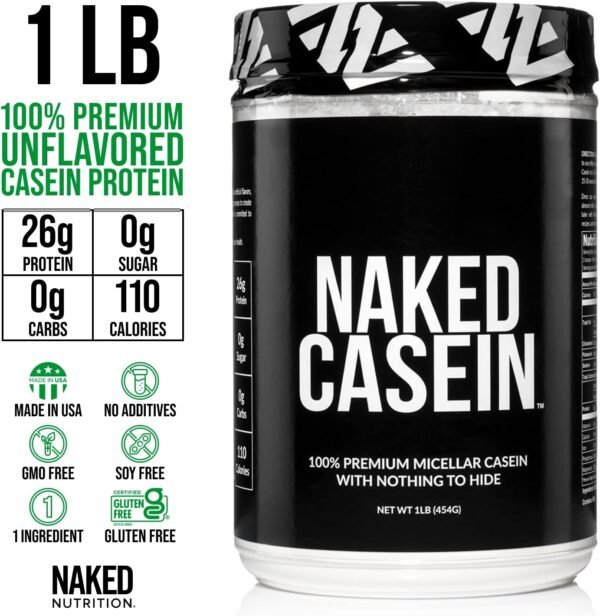 Naked Casein - 1Lb Micellar Casein Protein - Bulk, Gmo-Free, Gluten Free, Soy Free, Preservative Free - Stimulate Muscle Growth - Enhance Recovery - 15 Servings - Image 4