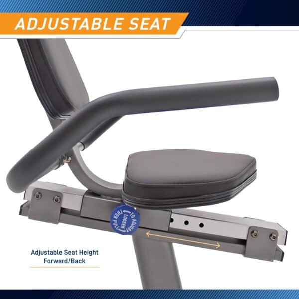Marcy Recumbent Exercise Bike with Adjustable Seat and 8 Resistance Levels, 300 Pound Capacity NS-1201R - Image 7