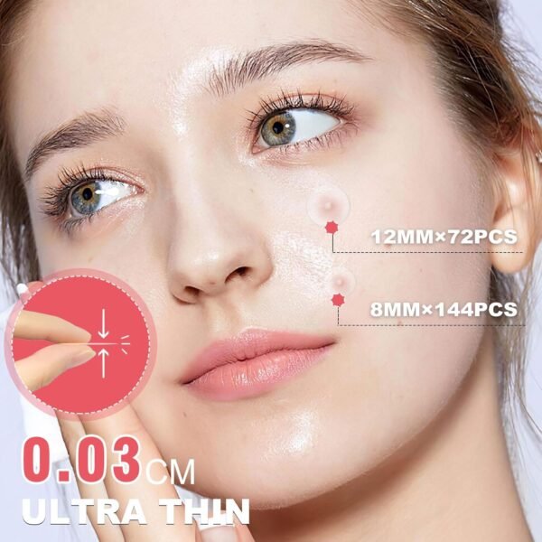 216 Counts Pimple Patches for Face, Hydrocolloid Acne Patches Zit Patches for Face Acne Spot Treatment Patch Cystic Acne Treatment Stickers Blemish Hydrocolloid Patches for all Skin Type - Image 6