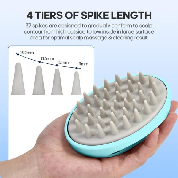 Hair Massager Scalp 3 in1 Scalp Scrubber Silicone Scalp Massager with Three Bristles-Soft, Medium and Hard Scalp Massager Brush For Men Women and Pets,Blue - Image 5