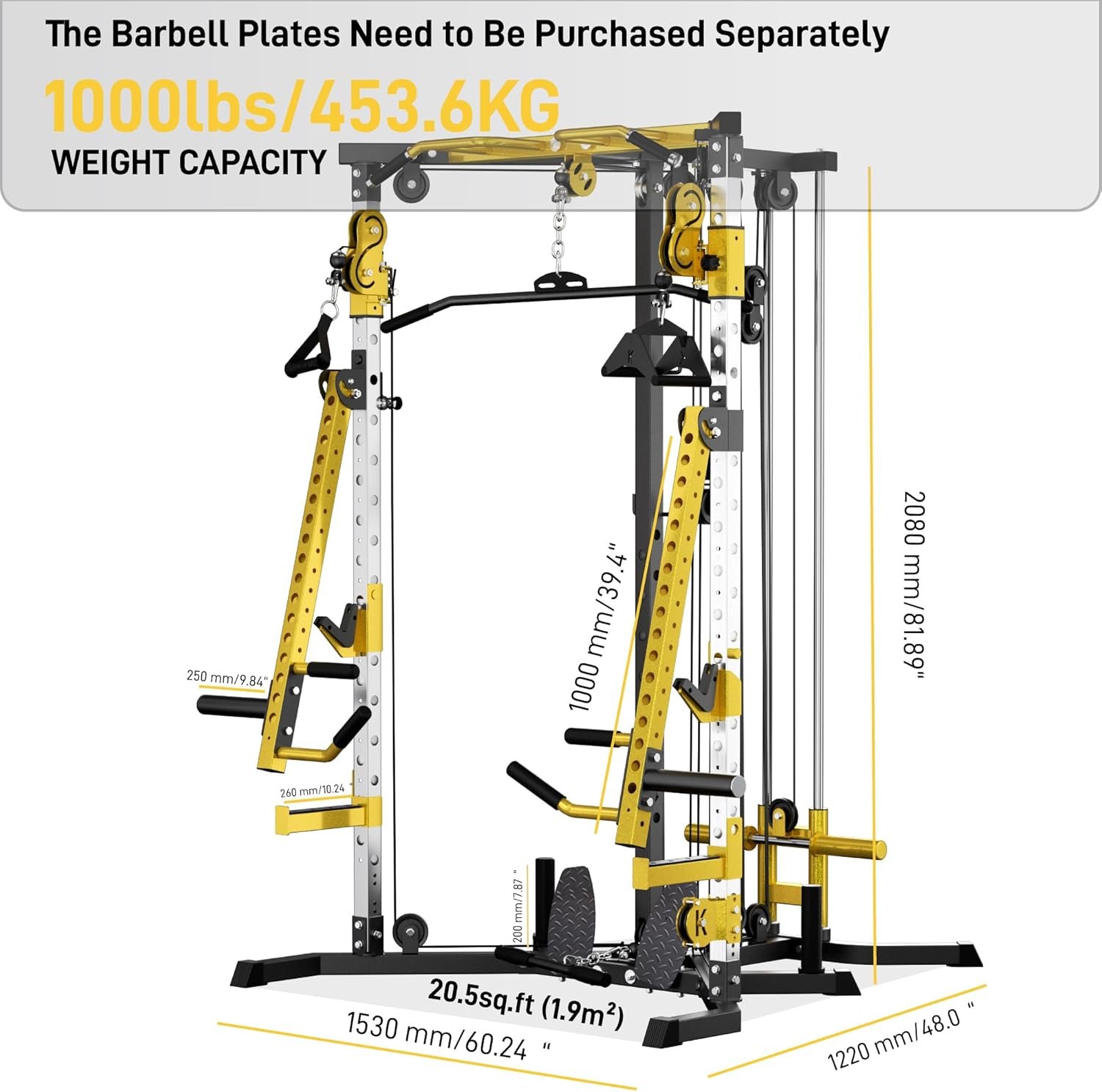 Versatile Power Rack with Cable Pulley System, Power Cage for Strength Training, Bench Press and Pull-Ups - Image 10