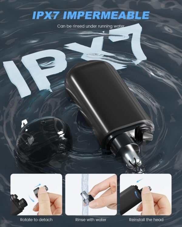 Nose Hair Trimmer,2024 Painless Ear Hair Trimmer for Men Women,Type-C Rechargeable Trimmer with IPX7 Waterproof,Dual Edge Blades Clipper for Easy Cleansing Travel Size (Black) - Image 8