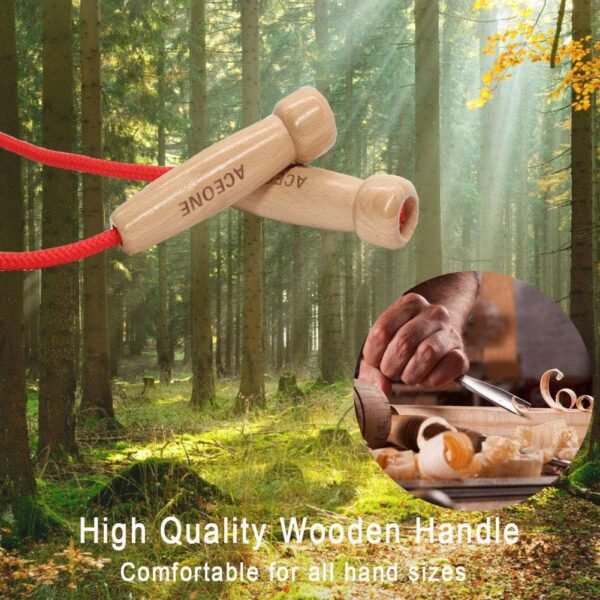 16 FT Long Jump Rope for Kids, Adjustable Double Dutch Skipping Rope with Wooden Handle, Multiplayer Team Jumping Rope for Outdoor Fun, School Sport, Party Game, Birthday Gift - Image 3