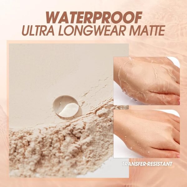 Oil Control Face Pressed Powder,Matte Smooth Flawless Finishing Powder Makeup,Lightweight Waterproof Long-Lasting Setting Powder Foundation,0.35 Oz(PURE BEIGE) - Image 5