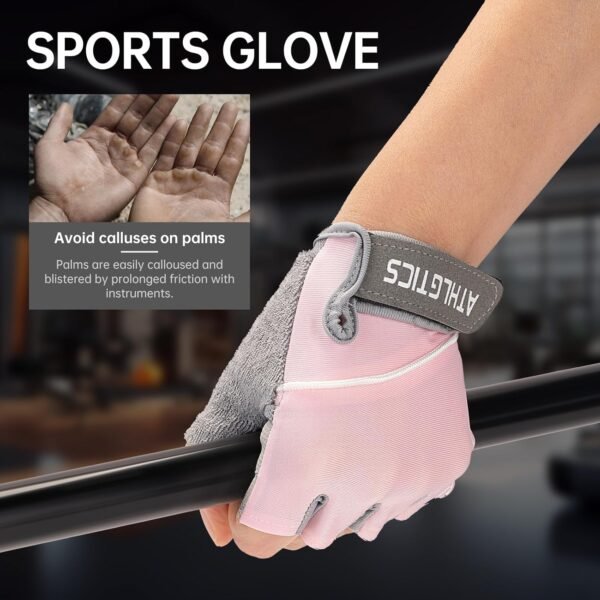 WULI Adult Men's and Women's Spring/Summer Half Finger Gloves, Non Slip and Breathable, Cycling, Riding, Shock Absorption, Fitness, Outdoor Half Finger Gloves - Image 3