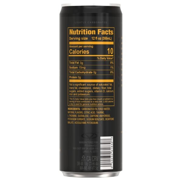 PEScience VERSA Energy, Mandarin Orange Mango, Carbonated Sugar Free 125mg Caffeine Energy Drink, Case of 12 - Image 6
