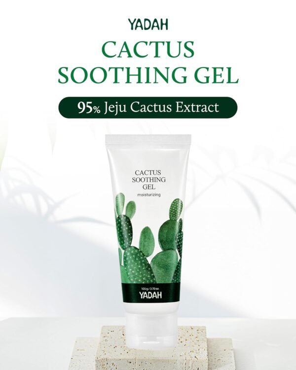 YADAH Cactus Soothing Gel (8.45fl oz) - Sunburn Relief, Calm, Cool & Soothe Irritated Skin, Face Redness. Korean Skin Care. 95% Cactus Extract, Vegan. - Image 3