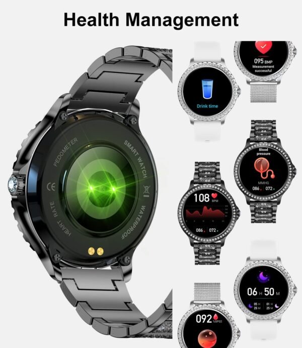Smart Watches for Women,1.32" HD Fitness Tracker Watch with Answer/Make Call,AI Voice Control,Heart Rate/Calories/SpO2 Monitor 100+ Sport Modes Ladies Black Smart Watch for Android iOS 2 Straps - Image 6