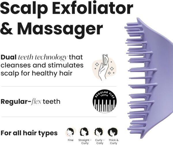 Tangle Teezer Scalp & Shampoo Hairbrush, to Exfoliate, Massage, and Cleanse, for All Hair Types, Lavender Lite Purple - Image 8