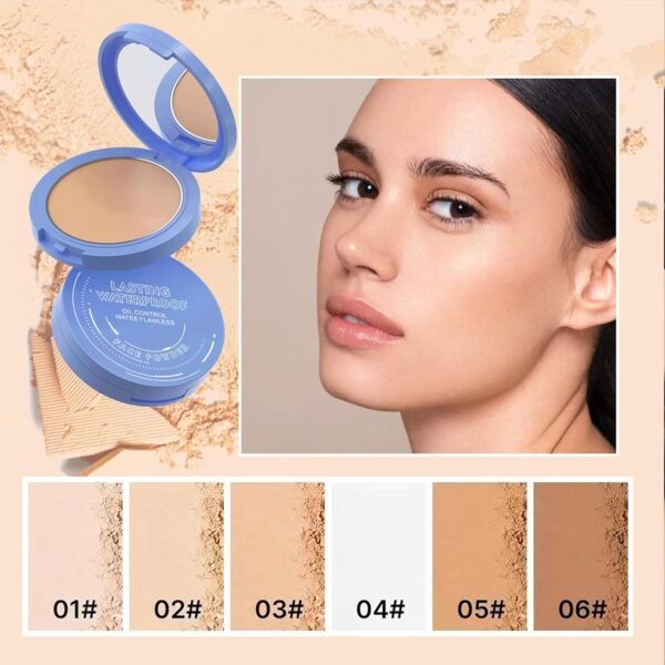 Oil Control Face Pressed Powder,Matte Smooth Flawless Finishing Powder Makeup,Lightweight Waterproof Long-Lasting Setting Powder Foundation,0.35 Oz(PURE BEIGE) - Image 7
