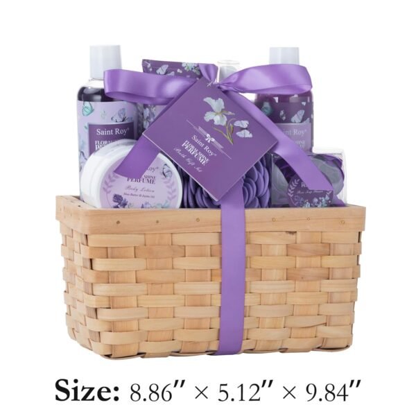 Gift Basket for Women, Luxury 11Pcs Floral Perfume Scents Bath and Body Home Spa Gift Kit with Bubble Bath, Body Lotion, Relaxing Self Care Gifts Basket for Her, Birthday Gifts for Women - Image 8