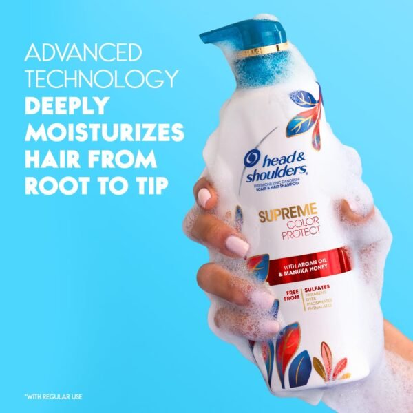 Head & Shoulders Dandruff Shampoo and Conditioner, Supreme Color Protect with Argan Oil and Manuka Honey, 11.8 Oz, 9.4 Oz - Image 6