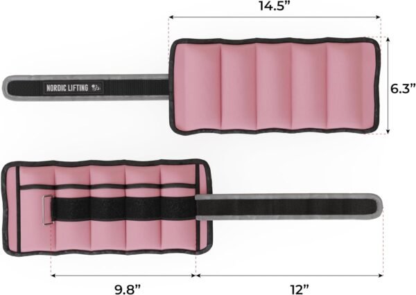 Adjustable Ankle Weights for Women and Men - 1 Pair 2 4 6 8 10 Lbs - Strap to Wrist, Hand or Leg for Gym & Yoga - Workout Equipment to Boost Weight Loss by Nordic Lifting - Image 8