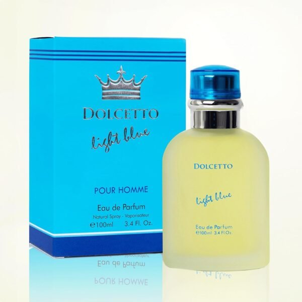 NovoGlow Dolcetto Light Blue Eau De Parfum for Men 3.4 Fl. Oz. 100ml Refreshing Combination of Woody Floral & Aquatic Fragrance - Scent Lasts All Day A Gift for Any Occasion - Image 6