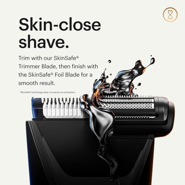 MANSCAPED® The Lawn Mower® 5.0 Ultra Groin & Body Hair Trimmer – Dual-Head SkinSafe® Trimmer & Foil Blades, Waterproof Wet/Dry Groomer, USB-C Rechargeable with Travel Case, Men’s Ball Shaver, Black - Image 5