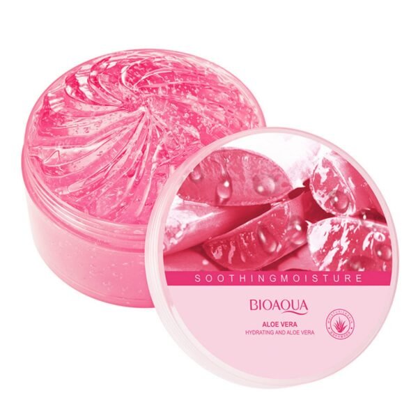 BIOAQUA Aloe Vera Extract Pink Gel Hydrating Moisturizing Soothing Skin Care Essence 300g/10.58oz - Image 2