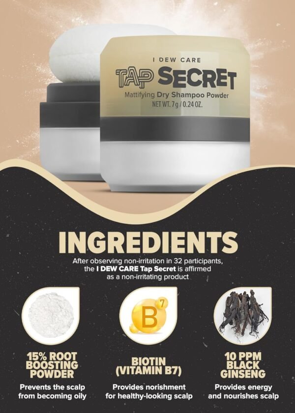 I DEW CARE Root Touch Up & Dry Shampoo Powder Set - Tap Secret Blonde + Original | Covering for Grey hair, Strengthening & Volumizing, Oil Control, Refillable, Travel size - Image 9