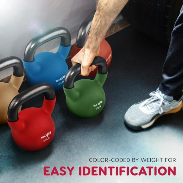 Yes4All Neoprene Coated & Kettlebell Sets - Hand Weights for Home Gym & Dumbbell Weight Set training 50 lb - Image 6