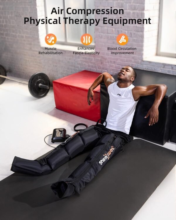 SHINE WELL Air Compression Leg Massager,Professional Leg Recovery System for Leg Muscle Revival,Sequential Compression Leg Therapy Device with 11 Intensities,4 Massage Area Selectable (Medium) - Image 8