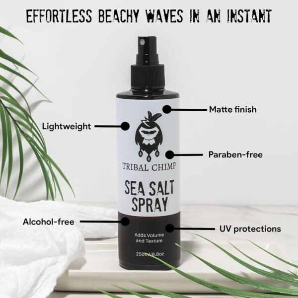 Sea Salt Hair Spray for Men - Thickening, Volumizing, Texturizing Hairspray for Men, Strong Hold, Alcohol-Free. - Image 4
