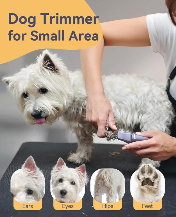 oneisall Small Dog Clippers Grooming Kit, 4 in 1 Quiet Cordless Dog Paw Trimmer & Nail Grinders,IPX7 Waterproof Dog Trimmers for Small Dogs - Image 8