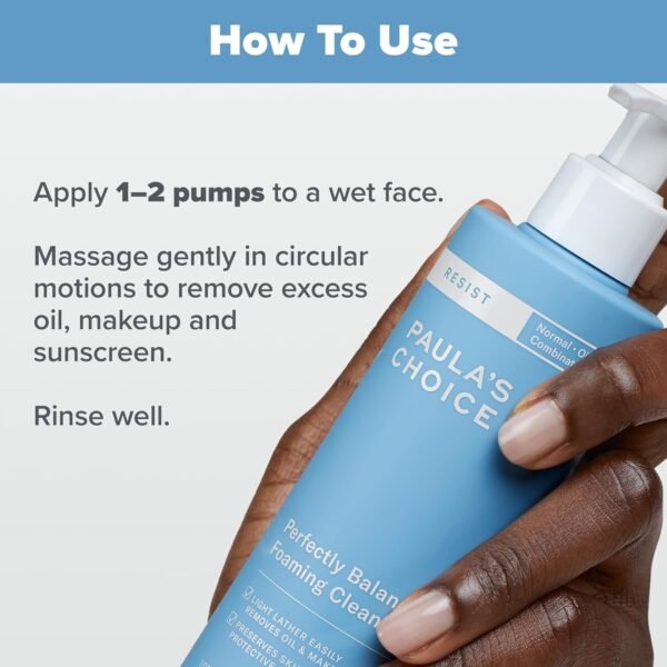 Paula's Choice RESIST Perfectly Balanced Foaming Cleanser, Hyaluronic Acid & Aloe, Anti-Aging Face Wash, Large Pores & Oily Skin, 6.4 Fl Oz - Image 7