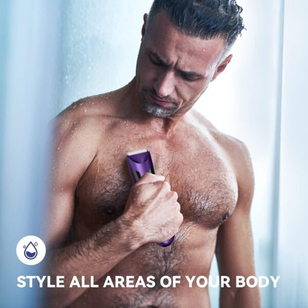 VINATO Electric Body Hair Trimmer - Manscape Ball Trimmer, Groin Hair Trimmer for Men, Waterproof Ball Shaver, USB Recharge Dock Replaceable Ceramic Blade, 90 Mins Battery Life - Image 7